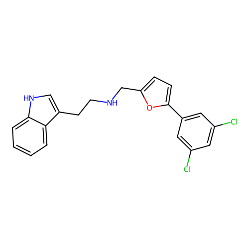N-[[5-(3,5-Dichlorophenyl)-2-furanyl]methyl]-1H-indole-3-ethanamine structure