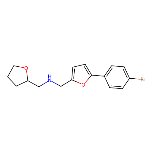 1-[5-(4-bromophenyl)furan-2-yl]-N-(tetrahydrofuran-2-ylmethyl)methanamine structure