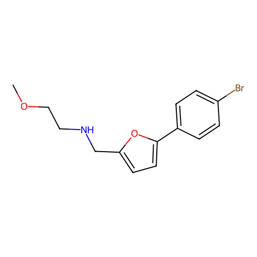 N-{[5-(4-bromophenyl)furan-2-yl]methyl}-2-methoxyethanamine structure
