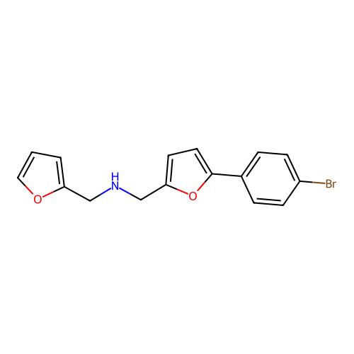 [5-(4-bromophenyl)-2-furyl]-N-(2-furylmethyl)methanamine structure