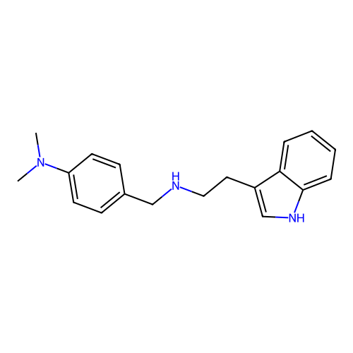 4-({[2-(1H-indol-3-yl)ethyl]amino}methyl)-N,N-dimethylaniline structure