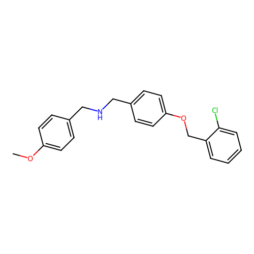 1-{4-[(2-chlorobenzyl)oxy]phenyl}-N-(4-methoxybenzyl)methanamine structure