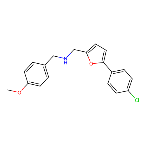 1-(5-(4-Chlorophenyl)furan-2-yl)-N-(4-methoxybenzyl)methanamine structure
