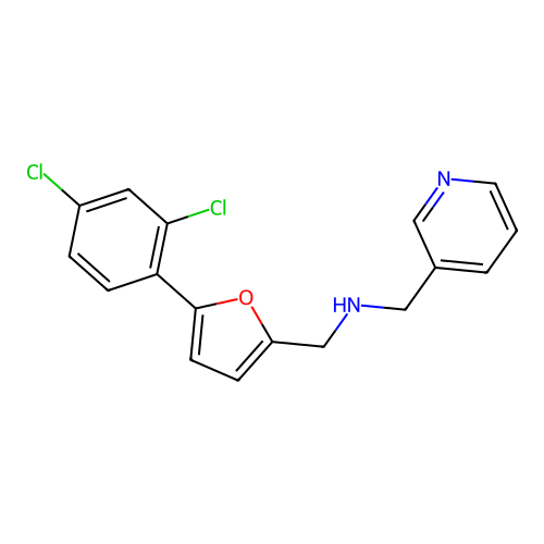1-[5-(2,4-dichlorophenyl)furan-2-yl]-N-(pyridin-3-ylmethyl)methanamine structure