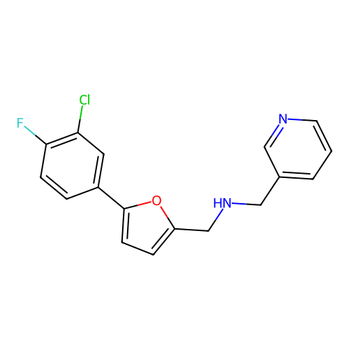 1-[5-(3-chloro-4-fluorophenyl)furan-2-yl]-N-(pyridin-3-ylmethyl)methanamine structure