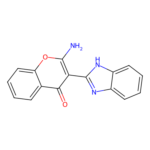 4H-1-Benzopyran-4-one, 2-amino-3-(1H-benzimidazol-2-yl)- structure