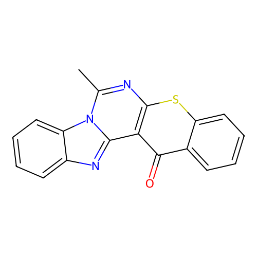 7-methyl-14H-benzo[4,5]imidazo[1,2-c]thiochromeno[3,2-e]pyrimidin-14-one structure
