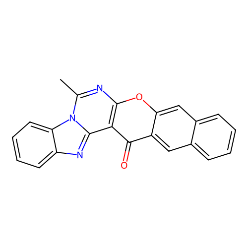 6-methyl-15H-benzo[4,5]imidazo[1,2-c]benzo[6,7]chromeno[3,2-e]pyrimidin-15-one structure