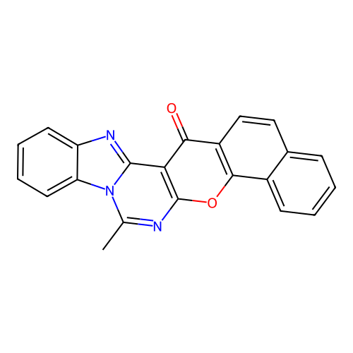 9-methyl-16H-benzo[4,5]imidazo[1,2-c]benzo[7,8]chromeno[3,2-e]pyrimidin-16-one structure
