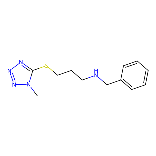 N-benzyl-3-(1-methyltetrazol-5-yl)sulfanylpropan-1-amine structure