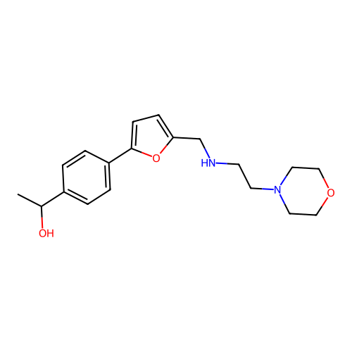 1-{4-[5-({[2-(Morpholin-4-yl)ethyl]amino}methyl)furan-2-yl]phenyl}ethanol structure