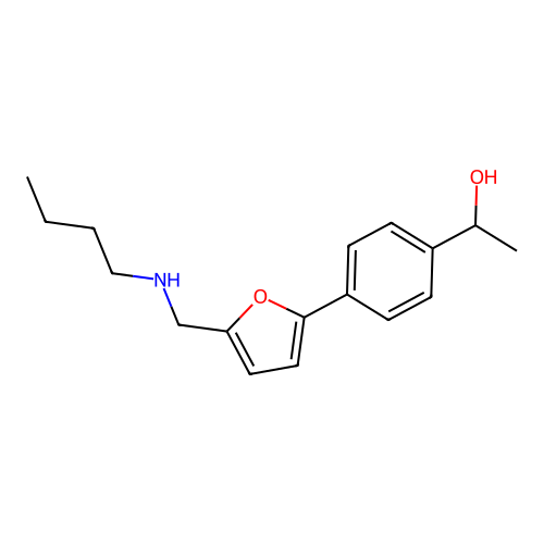 1-(4-{5-[(Butylamino)methyl]furan-2-yl}phenyl)ethanol structure