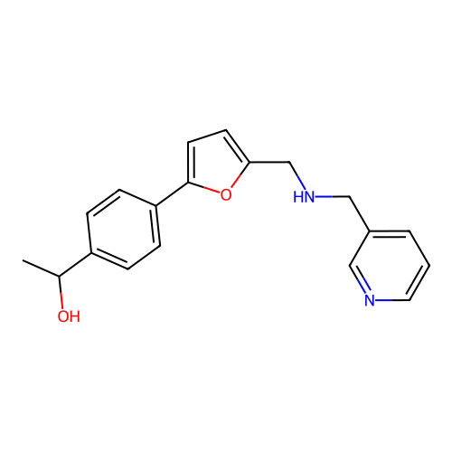 1-[4-(5-{[(Pyridin-3-ylmethyl)amino]methyl}furan-2-yl)phenyl]ethanol structure