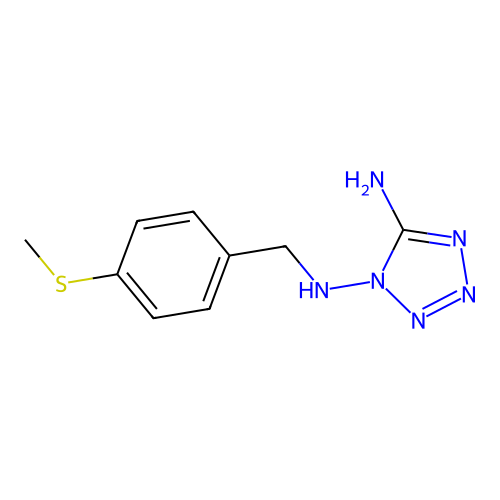 N~1~-[4-(methylsulfanyl)benzyl]-1H-tetrazole-1,5-diamine structure