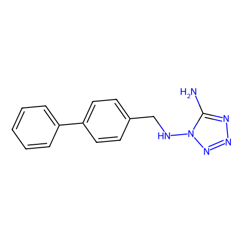 N~1~-(biphenyl-4-ylmethyl)-1H-tetrazole-1,5-diamine structure