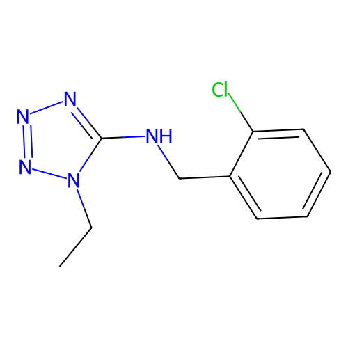 N-(2-chlorobenzyl)-1-ethyl-1H-tetrazol-5-amine structure