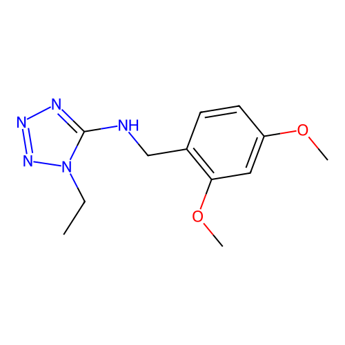 N-(2,4-dimethoxybenzyl)-1-ethyl-1H-tetrazol-5-amine structure