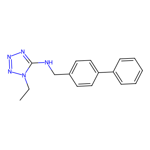 N-(biphenyl-4-ylmethyl)-1-ethyl-1H-tetrazol-5-amine structure
