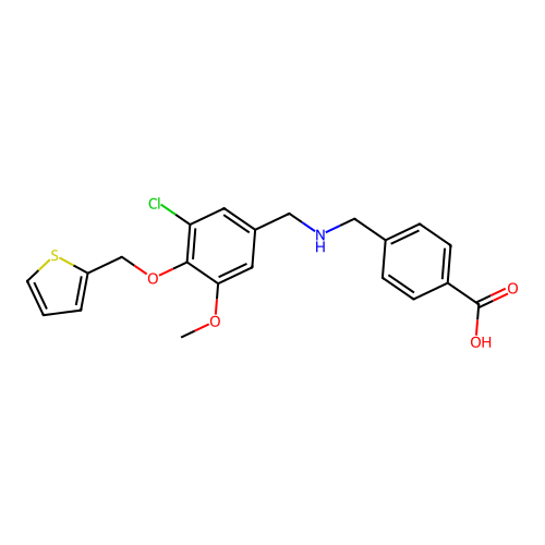 4-(((3-Chloro-5-methoxy-4-(thiophen-2-ylmethoxy)benzyl)amino)methyl)benzoic acid structure