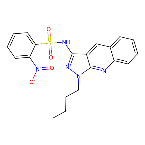 N-(1-butylpyrazolo[3,4-b]quinolin-3-yl)-2-nitrobenzenesulfonamide structure