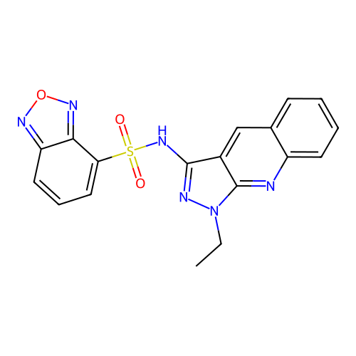 N-(1-ethyl-1H-pyrazolo[3,4-b]quinolin-3-yl)benzo[c][1,2,5]oxadiazole-4-sulfonamide structure
