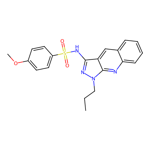 4-methoxy-N-(1-propyl-1H-pyrazolo[3,4-b]quinolin-3-yl)benzenesulfonamide structure