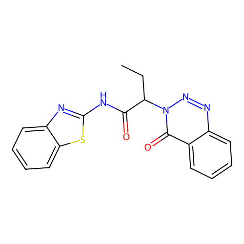 N-(benzo[d]thiazol-2-yl)-2-(4-oxobenzo[d][1,2,3]triazin-3(4H)-yl)butanamide structure