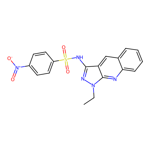 N-(1-ethylpyrazolo[3,4-b]quinolin-3-yl)-4-nitrobenzenesulfonamide structure