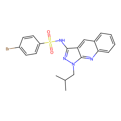 4-bromo-N-[1-(2-methylpropyl)pyrazolo[3,4-b]quinolin-3-yl]benzenesulfonamide structure