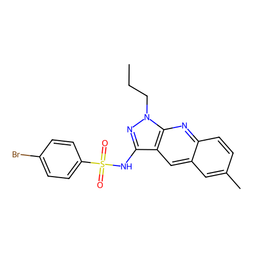 4-bromo-N-(6-methyl-1-propylpyrazolo[3,4-b]quinolin-3-yl)benzenesulfonamide structure