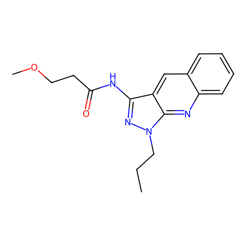 3-methoxy-N-(1-propylpyrazolo[3,4-b]quinolin-3-yl)propanamide structure