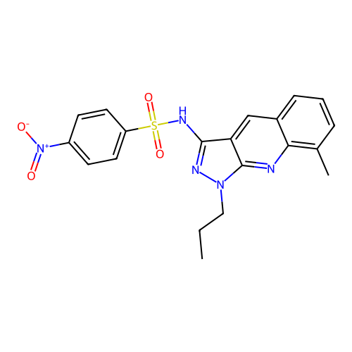 N-(8-methyl-1-propylpyrazolo[3,4-b]quinolin-3-yl)-4-nitrobenzenesulfonamide structure