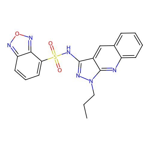 N-(1-propyl-1H-pyrazolo[3,4-b]quinolin-3-yl)benzo[c][1,2,5]oxadiazole-4-sulfonamide structure