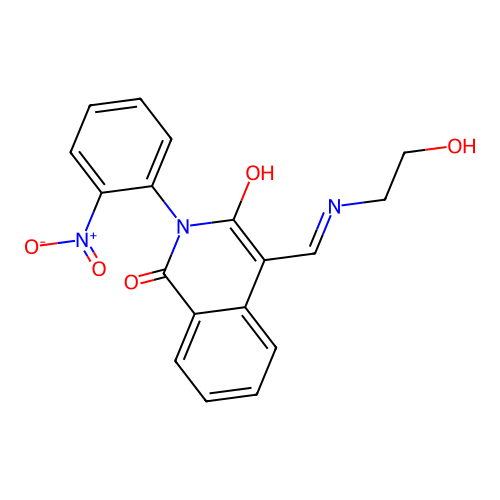 4-[(2-hydroxyethylamino)methylidene]-2-(2-nitrophenyl)isoquinoline-1,3-dione structure