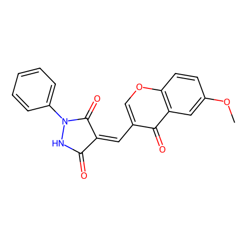 (Z)-4-((6-methoxy-4-oxo-4H-chromen-3-yl)methylene)-1-phenylpyrazolidine-3,5-dione structure