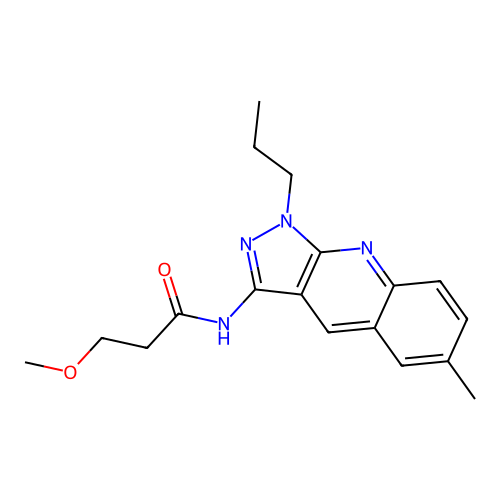 3-methoxy-N-(6-methyl-1-propyl-1H-pyrazolo[3,4-b]quinolin-3-yl)propanamide structure