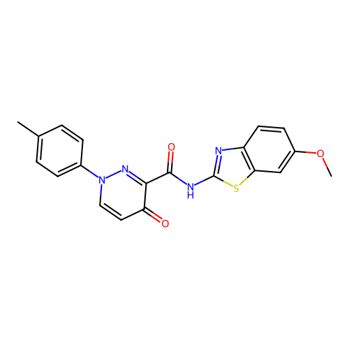 N-(6-methoxy-1,3-benzothiazol-2-yl)-1-(4-methylphenyl)-4-oxo-1,4-dihydropyridazine-3-carboxamide structure