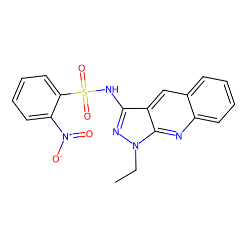 N-(1-ethylpyrazolo[3,4-b]quinolin-3-yl)-2-nitrobenzenesulfonamide structure