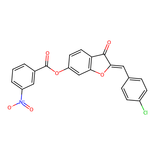 2-[(4-Chlorophenyl)methylene]-3-oxobenzo[3,4-b]furan-6-yl 3-nitrobenzoate structure
