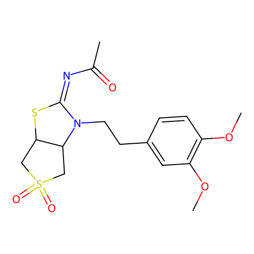 (Z)-N-(3-(3,4-dimethoxyphenethyl)-5,5-dioxidotetrahydrothieno[3,4-d]thiazol-2(3H)-ylidene)acetamide structure