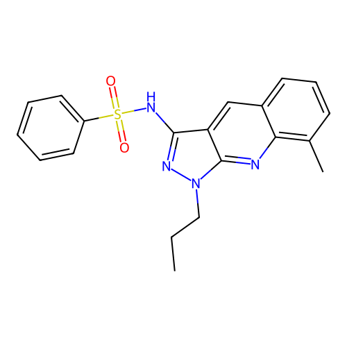 N-(8-methyl-1-propylpyrazolo[3,4-b]quinolin-3-yl)benzenesulfonamide structure