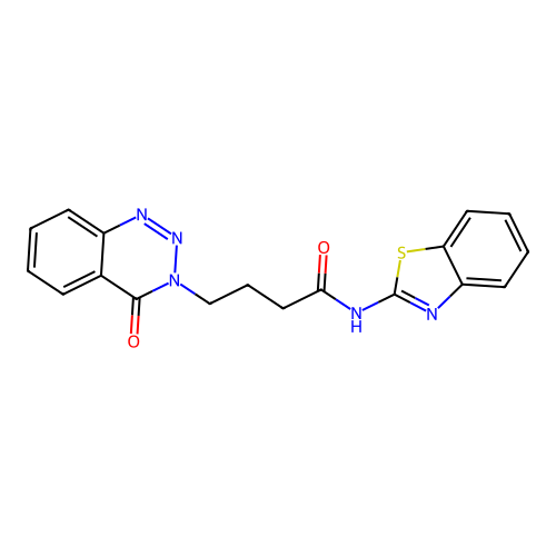 N-(benzo[d]thiazol-2-yl)-4-(4-oxobenzo[d][1,2,3]triazin-3(4H)-yl)butanamide structure