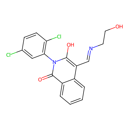 2-(2,5-dichlorophenyl)-4-[(2-hydroxyethylamino)methylidene]isoquinoline-1,3-dione structure