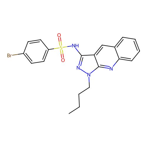 4-bromo-N-(1-butylpyrazolo[3,4-b]quinolin-3-yl)benzenesulfonamide structure