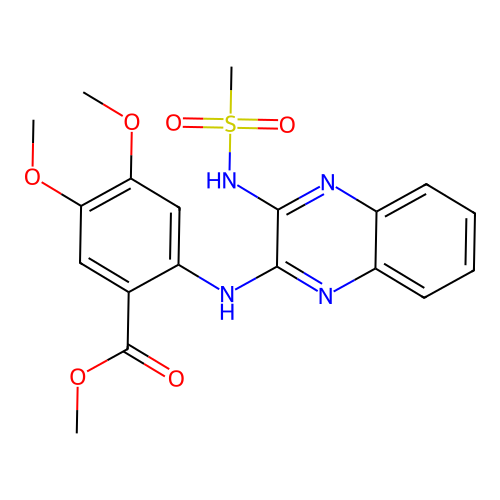 Methyl 2-[[3-(methanesulfonamido)quinoxalin-2-yl]amino]-4,5-dimethoxybenzoate structure