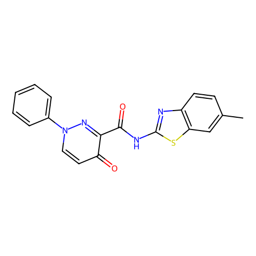 N-(6-methyl-1,3-benzothiazol-2-yl)-4-oxo-1-phenyl-1,4-dihydropyridazine-3-carboxamide structure