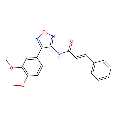 (2E)-N-[4-(3,4-dimethoxyphenyl)-1,2,5-oxadiazol-3-yl]-3-phenylprop-2-enamide structure