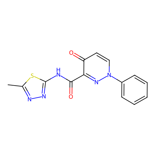 N-(5-methyl-1,3,4-thiadiazol-2-yl)-4-oxo-1-phenyl-1,4-dihydropyridazine-3-carboxamide structure