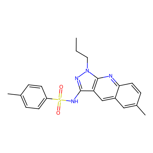4-methyl-N-(6-methyl-1-propylpyrazolo[3,4-b]quinolin-3-yl)benzenesulfonamide structure