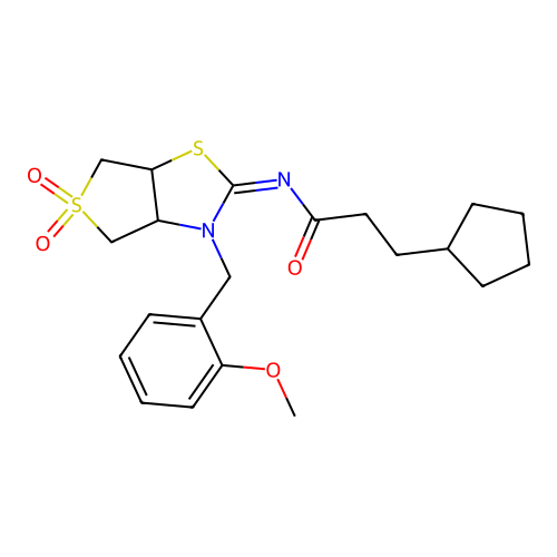 (Z)-3-cyclopentyl-N-(3-(2-methoxybenzyl)-5,5-dioxidotetrahydrothieno[3,4-d]thiazol-2(3H)-ylidene)propanamide structure